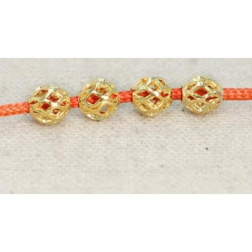 100 PCS 4mm 5mm 6mm Metal Brass Hollow Spacer Beads DIY Handmade Accessories For Jewelry Making