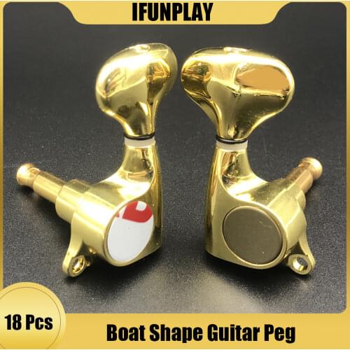 18pcs Acoustic Electic Guitar Tuning Pegs Fish tail Full Sealed String Guitar Peg Locking Tuner Machine Head Buttons