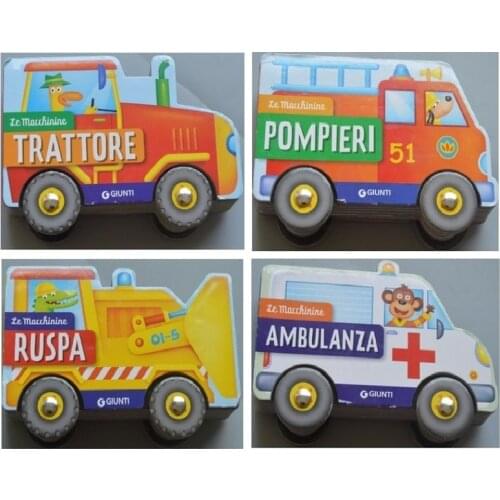 Random 2 Books Parent Child Kids Toddler Baby Italian Book Early Education Lovely Cute Picture Cars Cardboard Libros Book Age 1