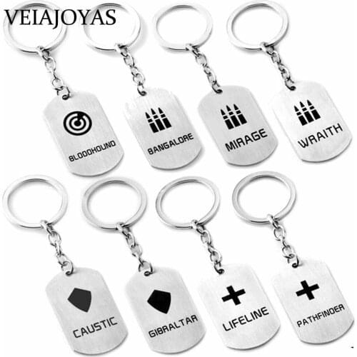 2019 New Game Apex Legends Key Chain 8 Styles Stainless Steel Keyrings Trendy Charm Car Bag Keychain llavero Jewelry Accessories