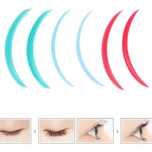 3 Pairs New colorful Silicone Eyelash Perm Pad Shield lifting 3D Eyelash Curler Recycling Lashes Rods