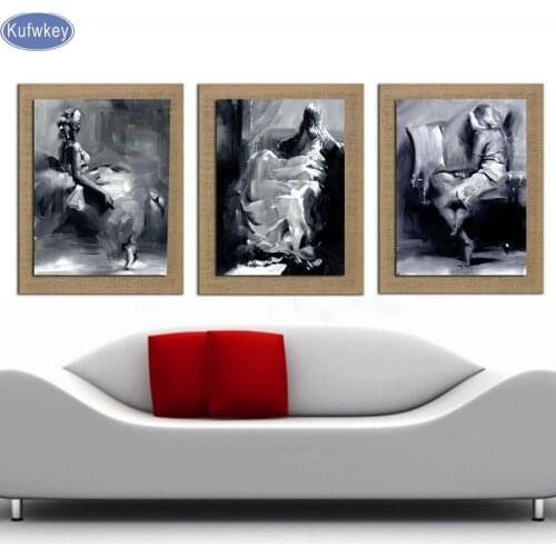 3pcs set Diamond Embroidery,Abstract woman beauty Full Diamond Painting Cross Stitch,3d picture,Diamond Mosaic,home Decoration