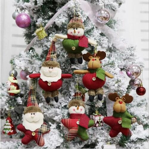 3pcs Christmas Decorations Ornament for Xmas Tree Small Gift Cloth Art Pendant 2019 new