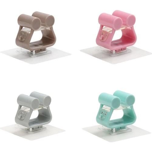 3pcs Universal Self-Adhesive Wall Mounted Mop Holder Brush Broom Hanger Storage Rack Kitchen Organizer Kitchen Tool