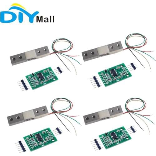 4 sets HX711 AD Weight Weighing Sensor + 300g Load Cell Digital Portable Electronic Kitchen Scale for Arduino Microcontroller