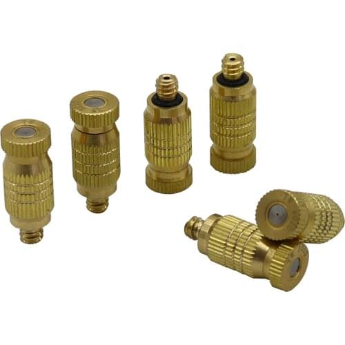 5pcs Brass High Pressure 3/16" Male Thread Misting Nozzles Anti Drip Atomization Sprinklers Garden Farm Cooling Humidify Fitting