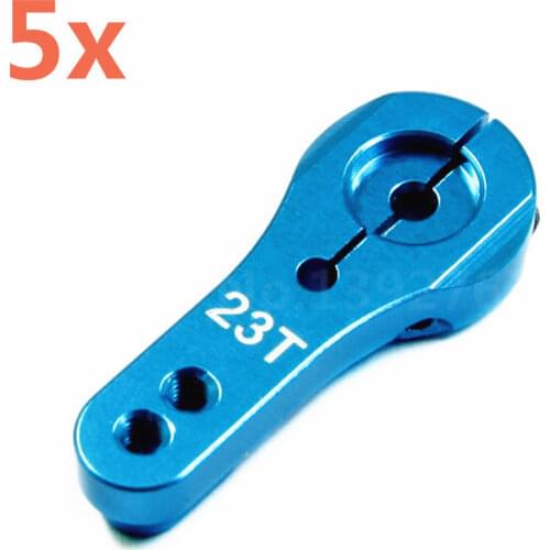 5pcs/lot CNC Aluminum Servo Arm horn 23T Alloy Compatible for 1/10 1/8 Scale Models RC Car Torque Metal Pro Standard Servo Black