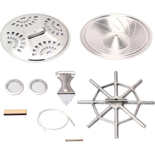 8pcs Resonator Cones Soundhole Screens Tailpiece Bridge Saddle Dobro Guitar for Dobro Resophonic Resonator Guitar