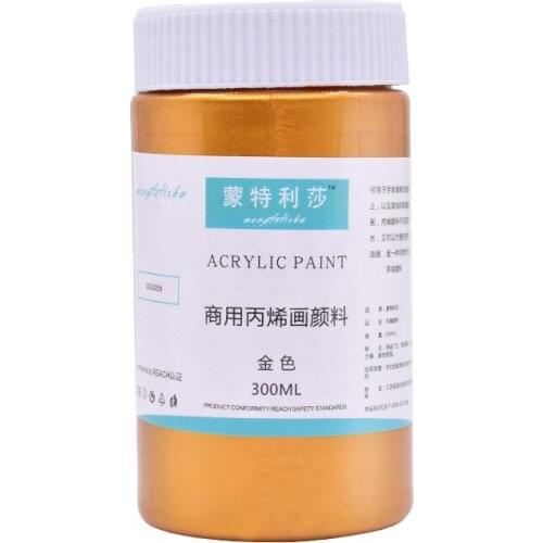 Acrylic Paint 60/300ml Metal Golden Silver Copper Plaster Doll Epoxy Hook Line Paste Handmade DIY Paint