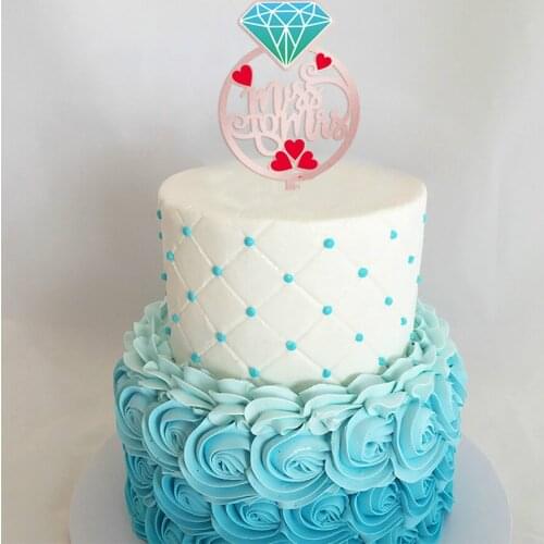 Acrylic Miss To Mrs Beautiful Wedding Cake Topper Engagement Party Diamond Ring Love Decoration Valentines Day Gift