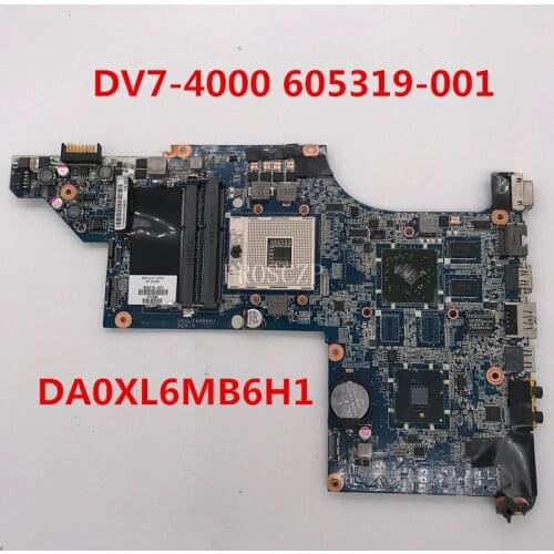 Free shipping For pavilion DV7 DV7-4000 Laptop motherboard 605319-001 605319-501 605319-601 DA0LX6MB6H1 working well