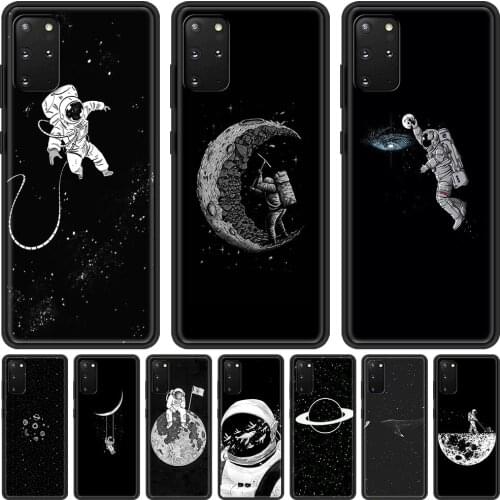 Astronaut Space Moon Stars Phone Case for Samsung Galaxy S10 S20 FE S20 Ultra 5G S8 S9 Plus S10 Lite S20+ S7 TPU Soft Capa