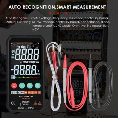 FY107C LCD Digital Multimeter High Accuracy Universal Meter Smart Measure Meter AC/DC Testing Auto Ranging Tester 21 wholesales