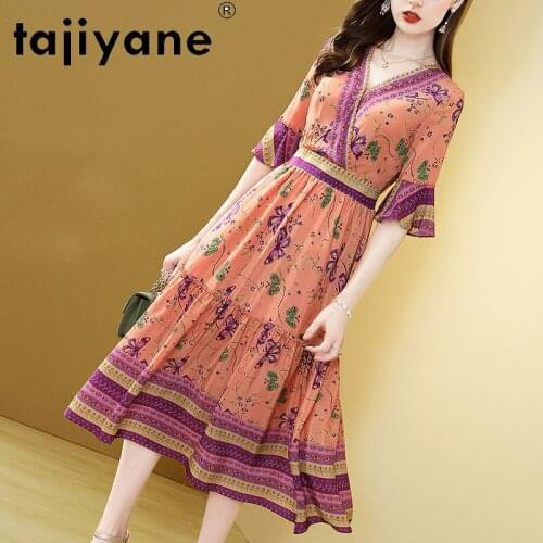 Long for Dresses Women 100% Silk Dress Womens Clothing Elegant Woman Genuine Silk Dresses Female Cloth Vestidos TN2604