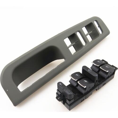 FHAWKEYEQ Door Window Glass Switch Panel Frame Trim + Driver Master Button For VW Bora Jetta MK4 Golf MK4 Passat B5 3B 3BD959857