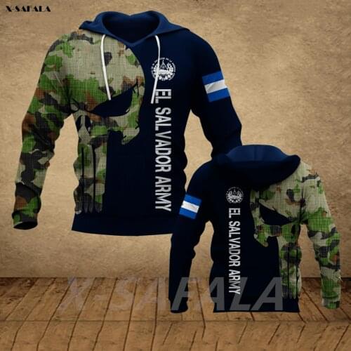 EL SALVADOR Soldier Veteran Army 3D Printed Hoodie Man Female Zipper Pullover Sweatshirt Hooded Jersey Streetwear Tracksuits