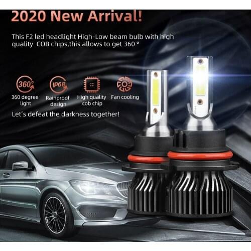 2PCS Mini H4 9007 HB5 LED Car Headlight Bulb 5000LM 6000K H1 H4/HB2/9003 9007/HB5 9012 Running Auto Fog Head Lamp Light