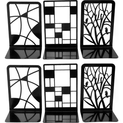 Book Ends, Bookends, Book Ends for Shelves, 3 Pair Bookend for Heavy Books, Book Divider Decorative Holder