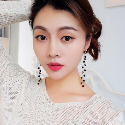Korean Version Of The Temperament Long Earrings Fashion Wild Crystal Earring Personality Super Fairy Girl Earrings Brincos
