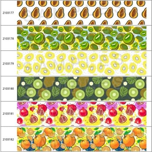 Fruit Watermelon Printed Grosgrain Ribbon For Hair Bows DIY Crafts Handmade Accessories 5 Yards 25mm/38mm/50mm/75mm