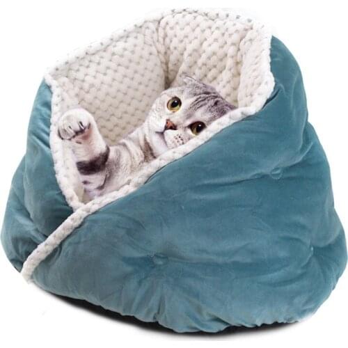 Deep sleep Cat Kennel ice velvet fabric Kitten Dog Cat Bags soft thermal insulation velvet Liner Pet Nest Kennel