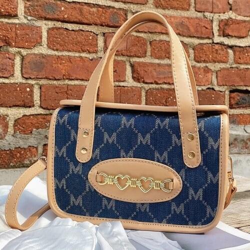 Contrast color Square Tote bag 2021 Summer New PU Leather Womens Designer Handbag Luxury brand Shoulder Messenger Bag Purses