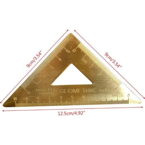 Brass Lsosceles Triangle Ruler Drawing Painting Measuring Tool Cartography Math Dropshipping