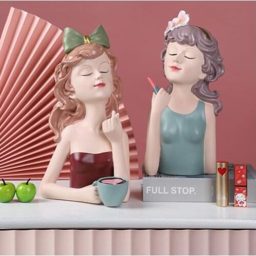 Nordic Sexy Woman Storage Tray Resin Wedding Statues Home Livingroom Desktop Sculpture Decoration Coffee Table Figurines Crafts