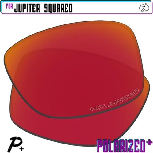 EZReplace Polarized Replacement Lenses for - Oakley Jupiter Squared Sunglasses - Red P Plus