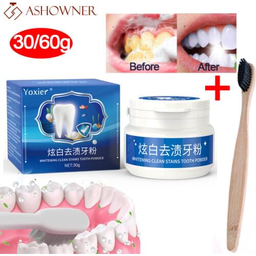 Teeth Whitening Tooth Stains Whitener Powder 30g Teeth Oral Care Charcoal Powder Teeth Cleaning Remove Oral Hygiene Clean