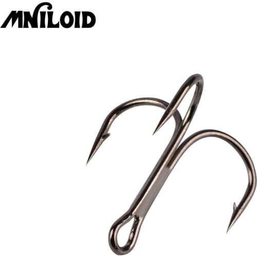 MNILOID Fishing Hook 50pcs/Lot 2/4/6/8/10/12/14# Fishhooks High Carbon Steel Treble Hooks Fishing Tackle Tools pesca