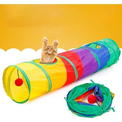 2/3/5 Holes Foldable Pet Cat Tunnel Indoor Outdoor Pet Cat Training Toy for Cat Rabbit Animal Play Tunnel Tube
