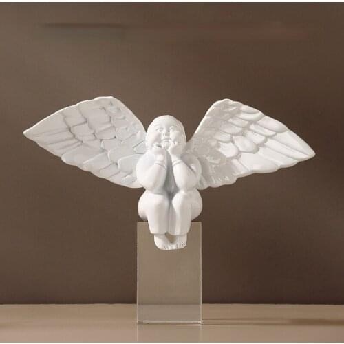 European-style angel boy resin sculpture modern living room wine cabinet bedroom bookshelf office home decoration ornaments