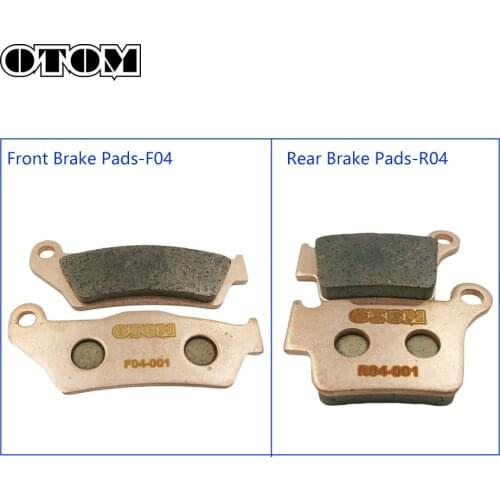 OTOM Motorcycle Front F04 Rear R04 Brake Shoes Copper Base Sintering Pads Disks For KTM SXF XCF XCW EXC MXC HUSQVARNA FC FE TC