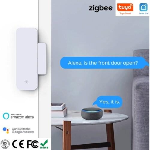 Tuya Zigbee Door Sensor Window Contact Open Close APP Remote Control Compatible With Alexa Google Assistant
