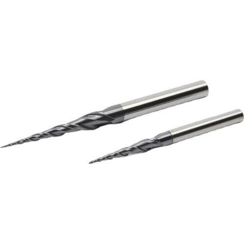 Tungsten Solid Carbide Tapered Ball Nose End Mill 4mm 6mm Cnc Wood Router Bit Altin Coated R0.25/0.75/0.5 Metal Milling Cutter