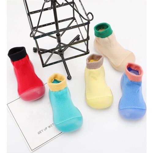 #VW Mixed Colors Infant Toddler Indoor Shoes Children Cotton Cute Soft Sole Shoes First Walkers Baby Elastic Socks Shoes туфли