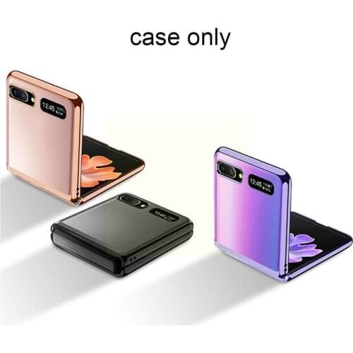 Plating Frame Hard Transparent Case For Samsung Galaxy Back Phone Clear Cover Phone Flip Shockproof Case Plastic Z Accessor Q5T5