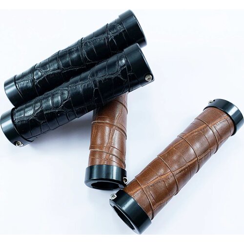 PU+EVA City Mountain Bike Scooter MTB Bicycle Handlebar Cover Light Cycling Handle Grips Bar End Non-slip Aluminum Lock 1 pair