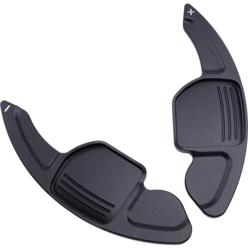 2pcs Car Steering Wheel Shift Paddle Gear Shifter Extension Accessories Black Aluminum Alloy Fit for Audi TT Q7 R8 A6 S4