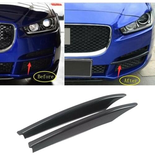 2PCS Car Exterior Front Fog Lamp Foglight Frame Trim Strips Covers Stickers for Jaguar XE X760 2017 2018