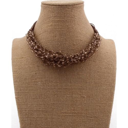 Beadsland multilayer small beads chokers necklace fashion bohemia women choker rope chain necklace jewellery gift