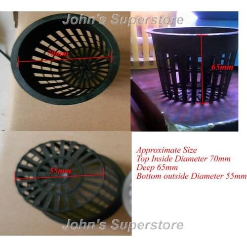 Free Shipping 100Pcs Deep 65mm Field Fixed Net Planting Basket Hydroponic Plants Hydroponic Flowers Fitted Fixtures Light Health