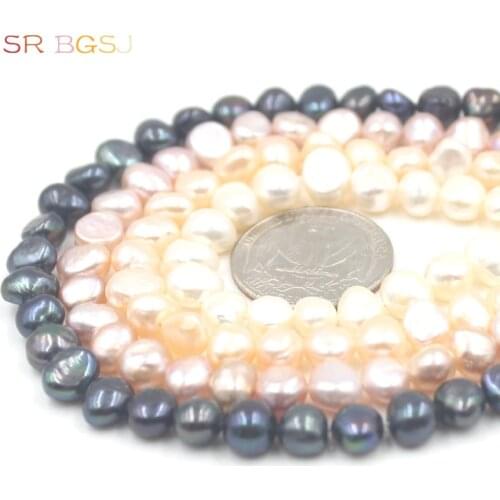 Free Ship 4-5mm 6-7mm 7-8mm 8-9mm Natural Freeform Potato Freshwater Pearl Jewelry DIY Beads Strand 14"