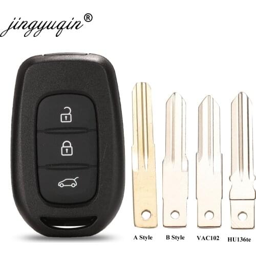 Jingyuqin 3 Buttons Remote Car Key Fob Shell for Renault Dacia Duster 2013 2014 2015 2016 -2018 HU136te VAC102 Key Case Replace