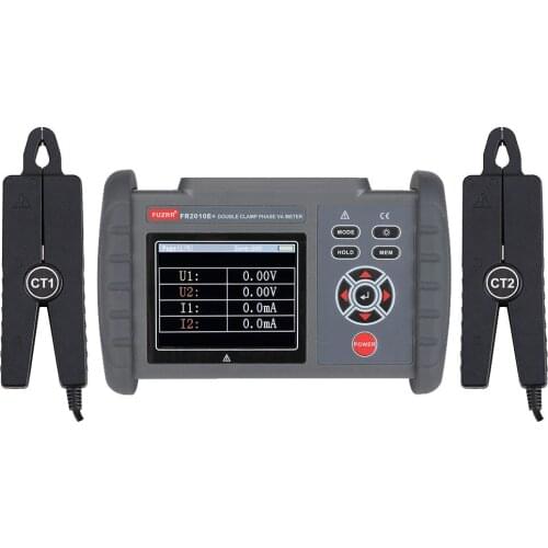 FUZRR FR2010E+ Intelligent Dual Clamp Digital Phase Voltammeter Voltage Current And Frequency Phase Measuring Instrument USB