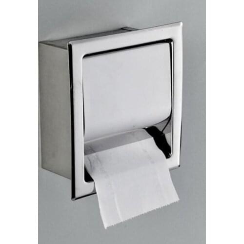 304 stainless steel Concealed Install Toilet Paper Holder Inside Wall Mounted Bathroom Roll Tissue Paper Rack paper case