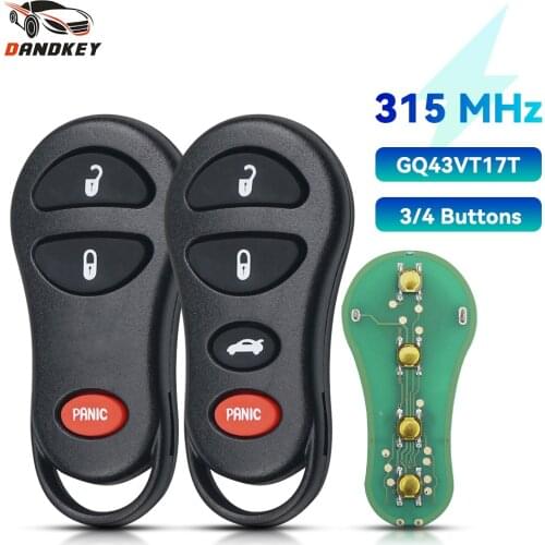 Dandkey 315Mhz Remote Key For Jeep Dodge Caravan Dakota Durango Chrylser 300M 2001 2002 2003 2004 GQ43VT17T Keyless Entry Case