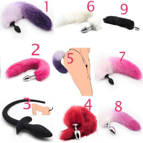 Fetish Fantasy Soft Wild Fox Tail Metal Steel /Silicone Anal Plug Butt For Women,Cosplay Accessories,Crawls Paws,BDSM Adult Game