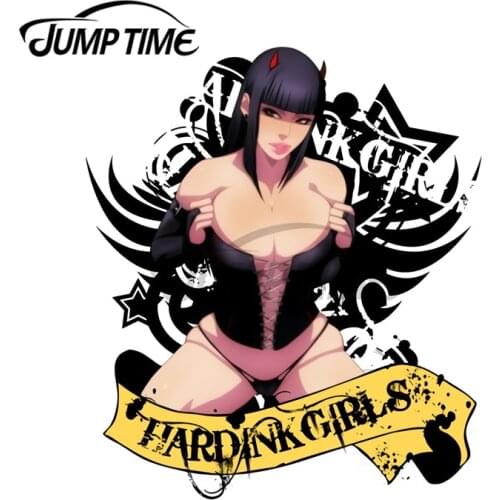 JumpTime 13 x 8.5cm Sexy Breatise Fine SUV Car Stickers Anime Waterproof Body for Car 3D Vinyl Material Window Decal Car Styling